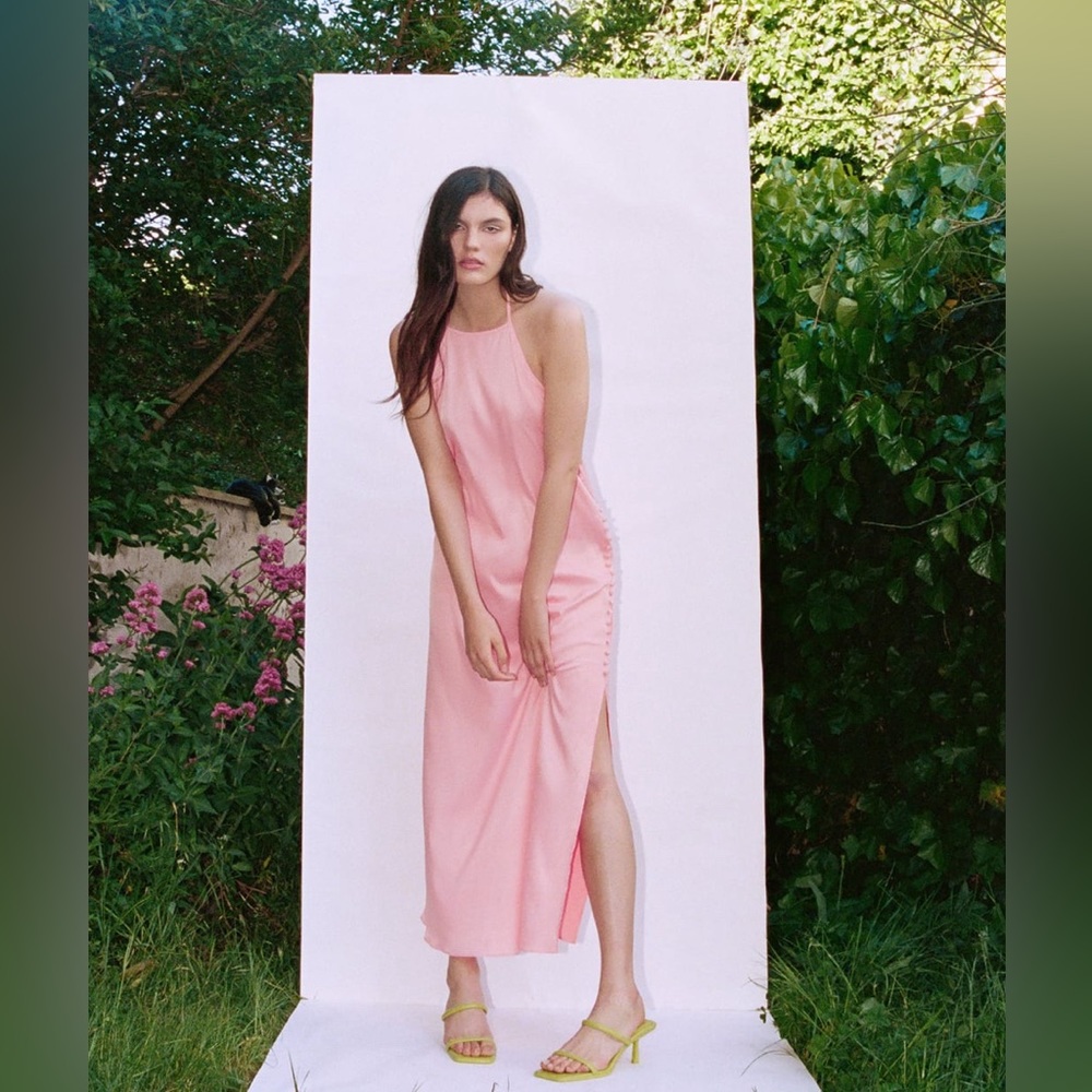 Zara pink halter maxi